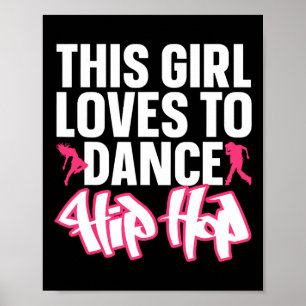 Grappige Hip Hop Dancing Art voor Kinderen Meisjes Poster