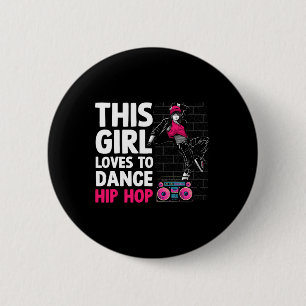 Grappige Hip Hop Dancing Art voor Kinderen Meisjes Ronde Button 5,7 Cm