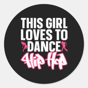 Grappige Hip Hop Dancing Art voor Kinderen Meisjes Ronde Sticker