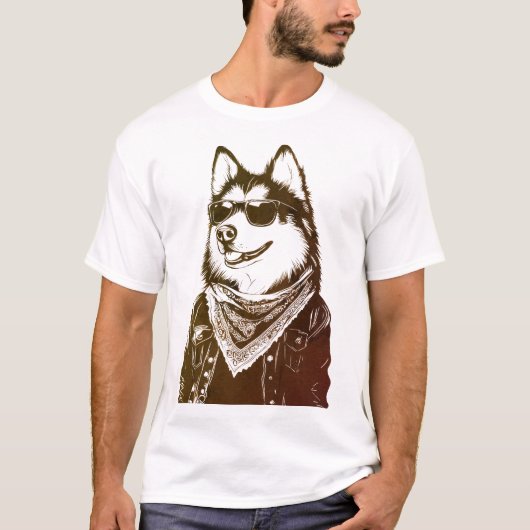 Grappige Hip-Hop Malamute Street Style T-shirt (Voorkant)