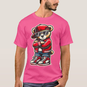 Grappige Hip Hop Teddy Bear 90s Graffiti Art Rap L T-shirt