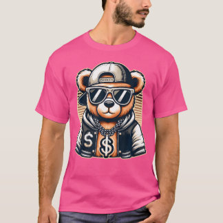 Grappige Hip Hop Teddy Bear 90s Graffiti Art Rap L T-shirt