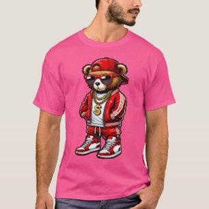 Grappige Hip Hop Teddy Bear 90s Graffiti Art Rap L T-shirt