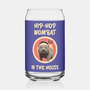 Grappige Hip-Hop Wombat in het Huis Blikvorm Glas
