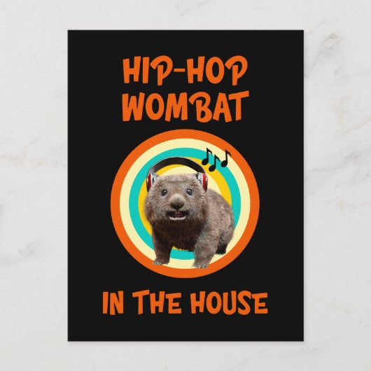 Grappige Hip-Hop Wombat in het Huis Briefkaart (Voorkant)