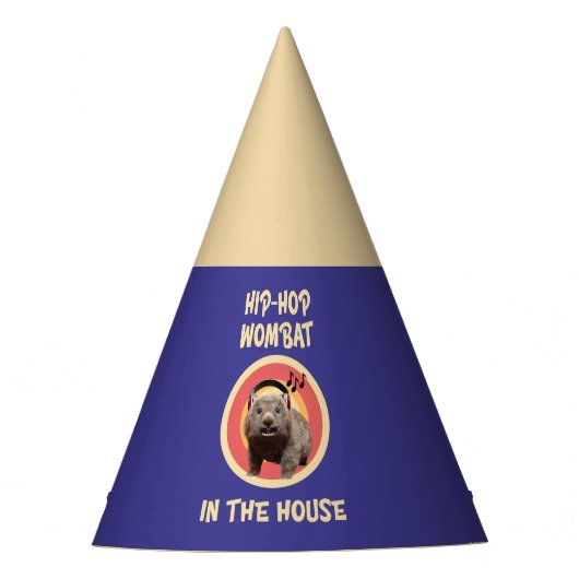 Grappige Hip-Hop Wombat in het Huis Feesthoedjes (Voorkant)