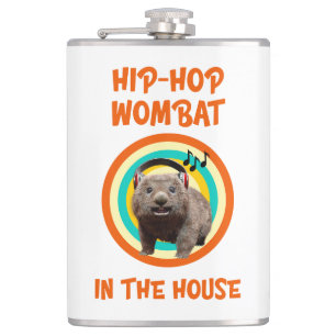 Grappige Hip-Hop Wombat in het Huis Heupfles