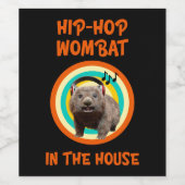 Grappige Hip-Hop Wombat in het Huis Wijn Etiket (Enkel label)