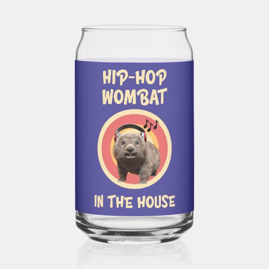 Grappige Hip-hop Wombat in Huis Blikvorm Glas (Links)