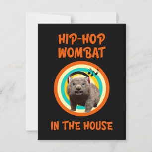 Grappige Hip-hop Wombat in Huis Briefkaart