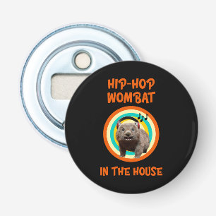 Grappige Hip-hop Wombat in Huis Button Flesopener