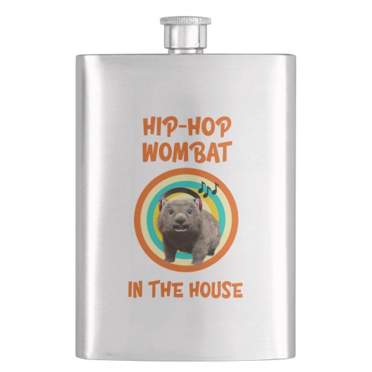 Grappige Hip-hop Wombat in Huis Flacon (Voorkant)