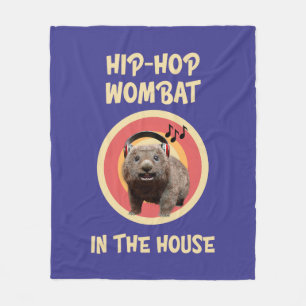 Grappige Hip-hop Wombat in Huis Fleece Deken