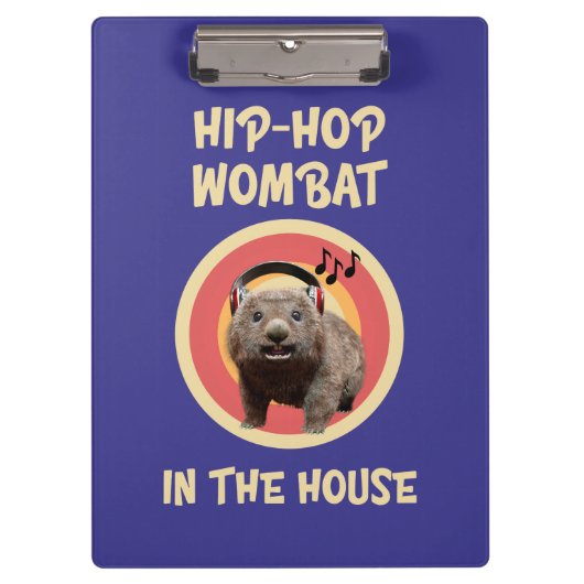Grappige Hip-hop Wombat in Huis Klembord (Voorkant)