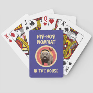 Grappige Hip-hop Wombat in Huis Pokerkaarten