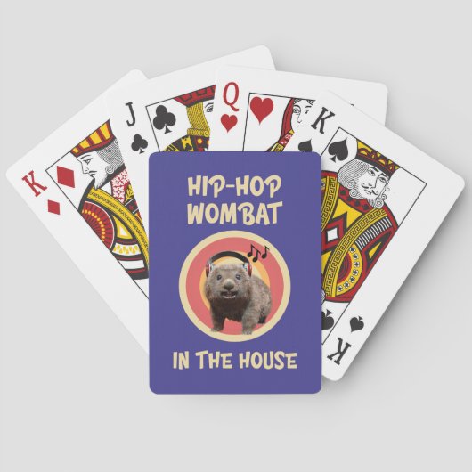 Grappige Hip-hop Wombat in Huis Pokerkaarten (Achterkant)