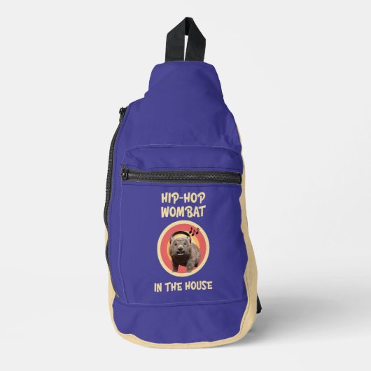 Grappige Hip-hop Wombat in Huis Sling Bag (Voorkant)