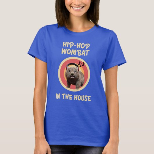 Grappige Hip-hop Wombat in Huis T-shirt (Voorkant)