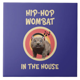 Grappige Hip-hop Wombat in Huis Tegeltje
