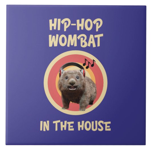 Grappige Hip-hop Wombat in Huis Tegeltje (Voorkant)