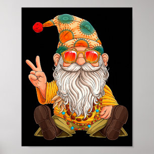 Grappige Hipe Gnoom Vredesteken Gnomes Liefhebbers Poster