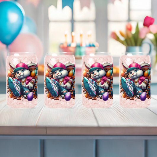 Grappige hiphop Gangster Bunny Easter Urban Design Blikvorm Glas (Insitu (Baby Shower))