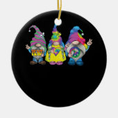Grappige Hippie Gnome Vredesbord Gnomen Liefhebber Keramisch Ornament (Voorkant)