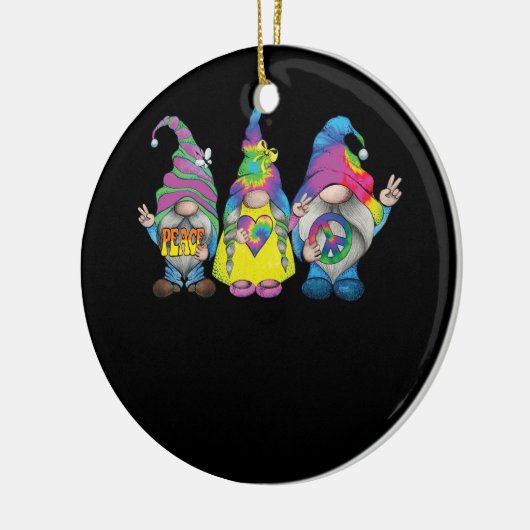 Grappige Hippie Gnome Vredesbord Gnomen Liefhebber Keramisch Ornament (Links)