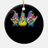 Grappige Hippie Gnome Vredesbord Gnomen Liefhebber Keramisch Ornament (Achterkant)
