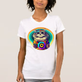 Grappige hippie kat t-shirt (Voorkant)