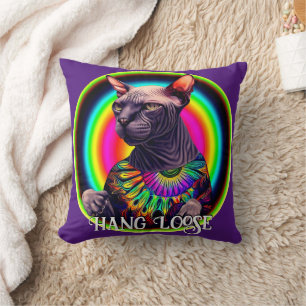 Grappige Hippie Sphynx Kat Kussen