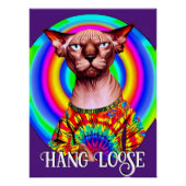Grappige Hippie Sphynx Kat Perfect Poster (Voorkant)