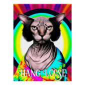 Grappige Hippie Sphynx Kat Perfect Poster (Voorkant)