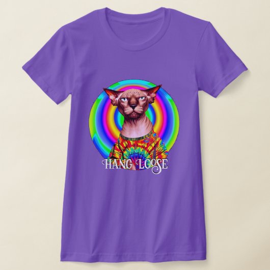 Grappige Hippie Sphynx Kat T-shirt (Laagn)