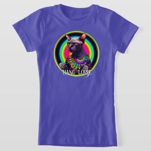 Grappige Hippie Sphynx Kat T-shirt (Laagn)