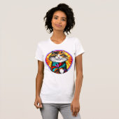 Grappige hippiekat t-shirt (Voorkant volledig)