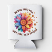 Grappige hippies citaat zonnebloem herfst blikjeskoeler (Achterkant)