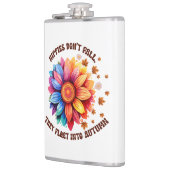 Grappige hippies citaat zonnebloem herfst heupfles (Links)