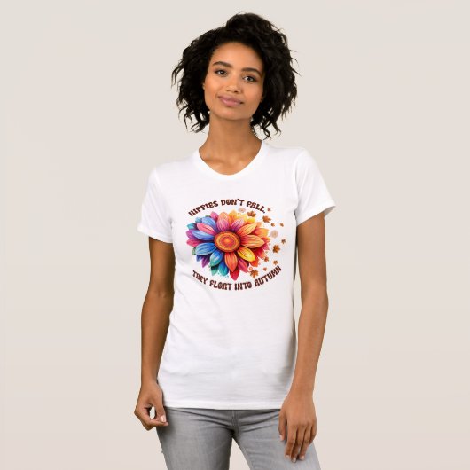Grappige hippies citaat zonnebloem herfst t-shirt (Voorkant volledig)