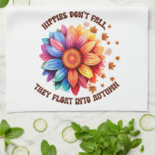 Grappige hippies citaat zonnebloem herfst theedoek (Gevouwen)