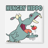 grappige hippo cartoon magneet (Voorkant)