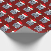 Grappige Hippo kerst Cadeaupapier (Hoek)