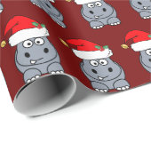 Grappige Hippo kerst Cadeaupapier (Rol Hoek)