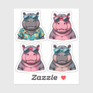 Grappige Hippo Sticker Bundel Cool Hippos Pack