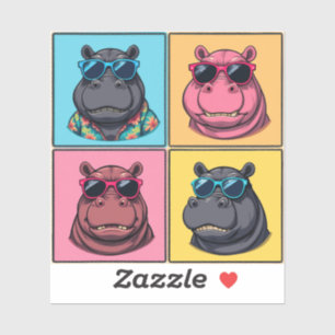 Grappige Hippo Sticker Bundel Cool Hippos Pack