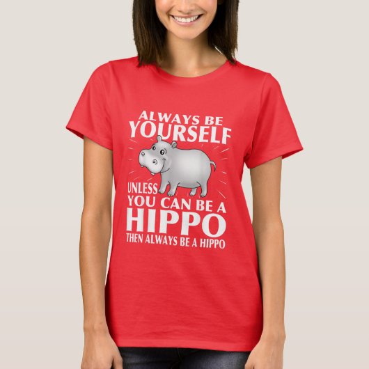 grappige hippo woordkunst T-Shirt (Voorkant)
