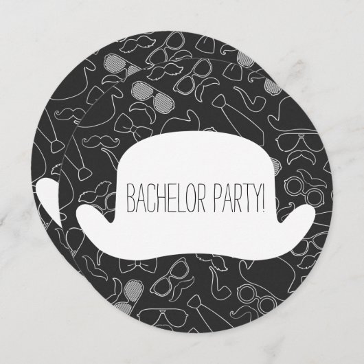 Grappige Hipster Bachelorfeest Uitnodiging (Voorkant / Achterkant)