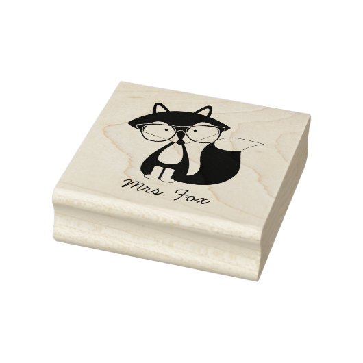 Grappige Hipster Fox Rubberstempel (Stempel)
