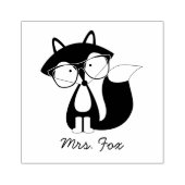 Grappige Hipster Fox Rubberstempel (Afrduk)