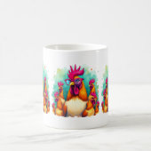 Grappige Hipster Haan Retro Pop Art Illustration Koffiemok (Center)